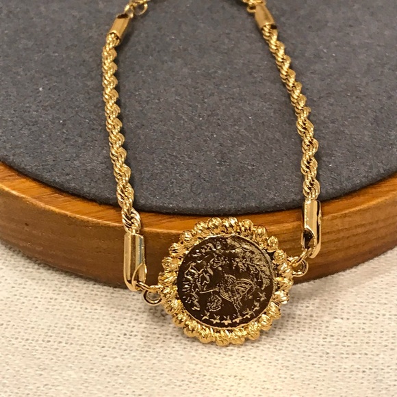 Lira Charm Bracelet, Coin Bracelet, Wedding  Bracelet, Gold Bracelet, Bracelets - Picture 8 of 8